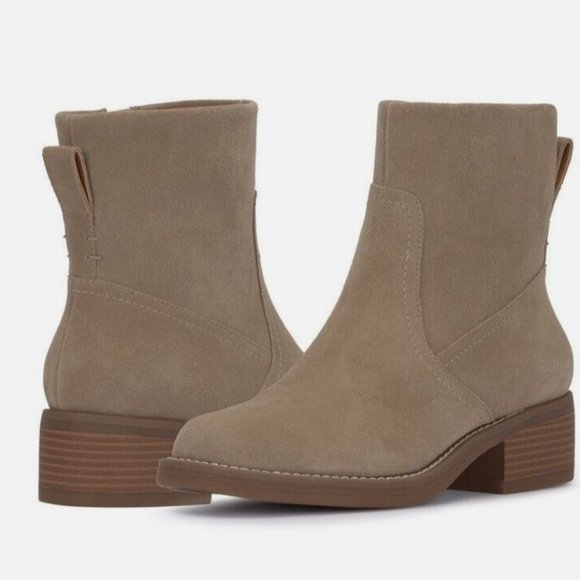 NEW LUCKY BRAND Kazey Square Toe Bootie  IN DUNE OILSUE - Picture 1 of 10